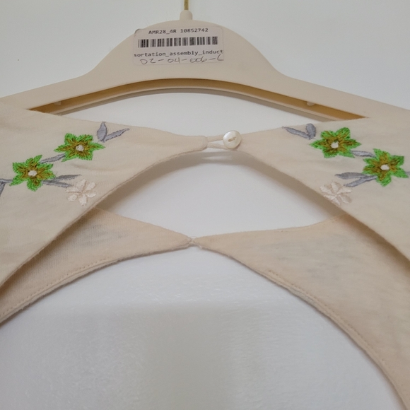 RARE Free People Lita Heavily Embroidered Cream Boxy Boho Festival Top Small - Picture 10 of 10